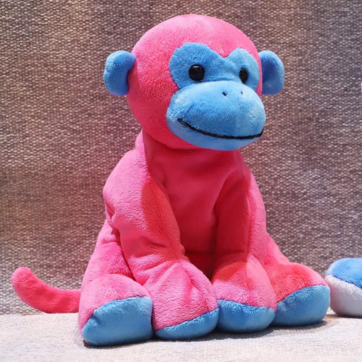 Pink and Blue Ape Monkey Stuffed Animal Plush Toy, 7.9 inches I34014