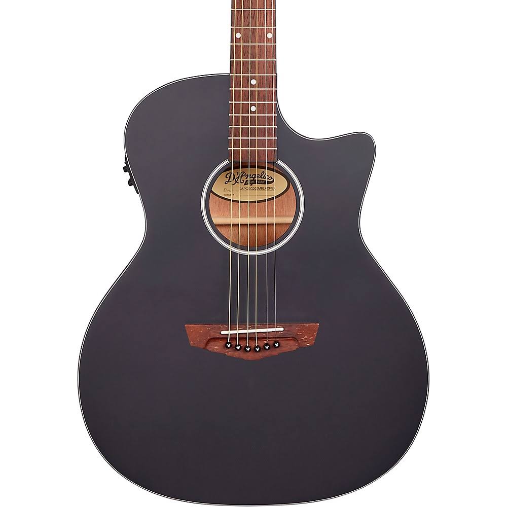 Matte Black Cutaway Orchestra Acoustic-Electric Guitar Y1916