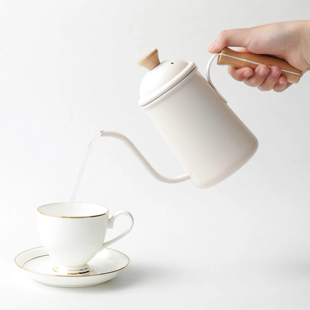 Beige Stainless Steel Gooseneck Coffee Kettle I21169