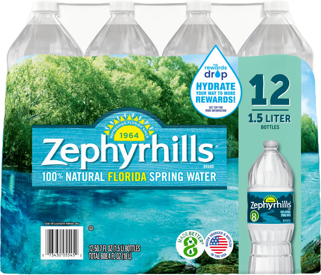 Natural Spring Water 12-1L Plastic Bottles K972318