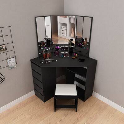 Black Dressing Table with Drawer C8753