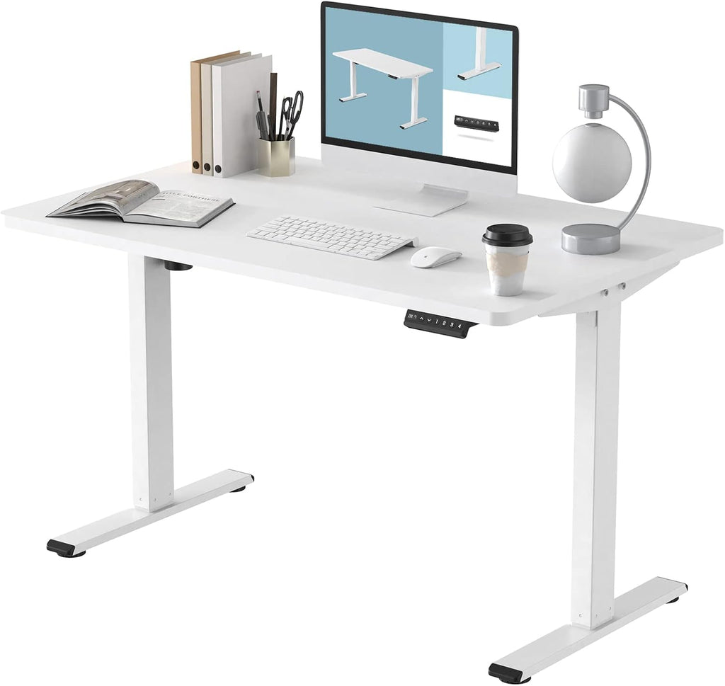 Electric Height Adjustable Standing Desk, 48 x 24 inch, White Frame/White Desktop M7947