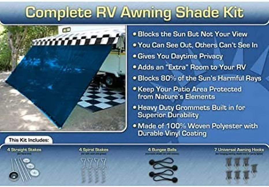 Blue 8x20 RV Awning Screen Room Kit S568