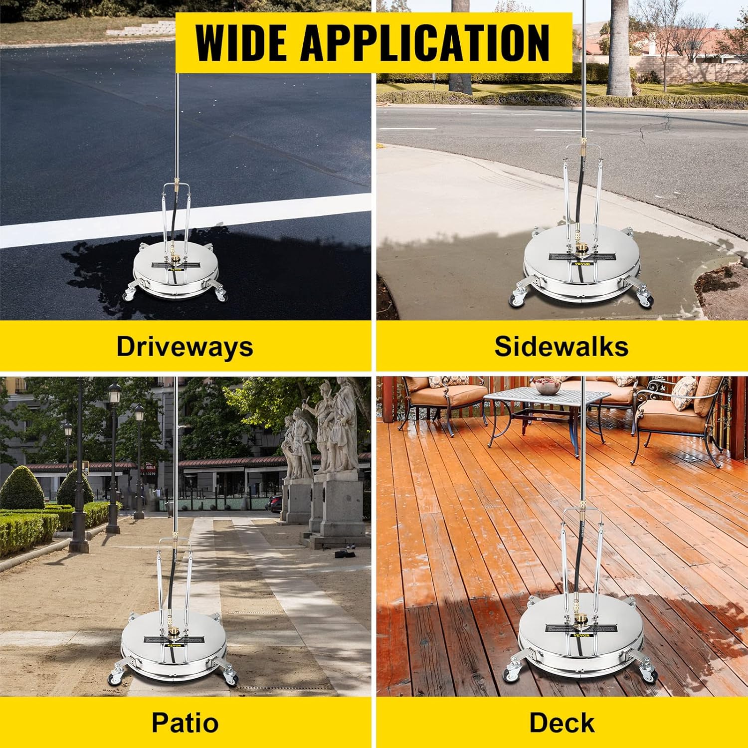 18 in 4000 PSI 304 Stainless Steel Pressure Surface Cleaner J978