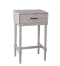 Antique White 1 Drawer Accent Stand with Bar Handle and Turned Legs P7370