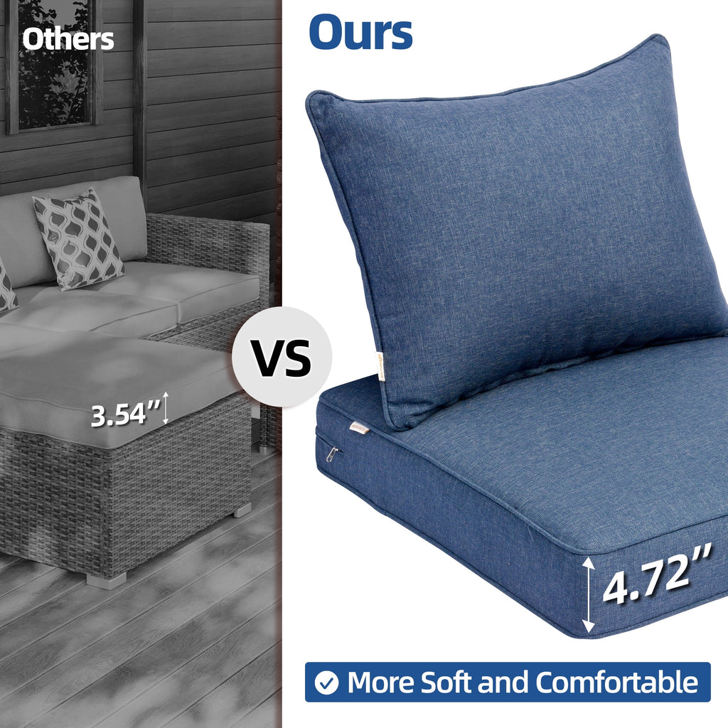 Blue 2-Piece Patio Sofa Seat and Back Cushion Set C746613