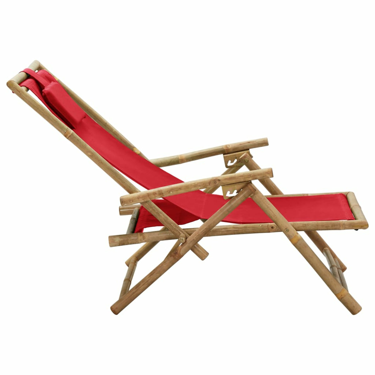 Red Bamboo and Fabric Reclining Chair F630