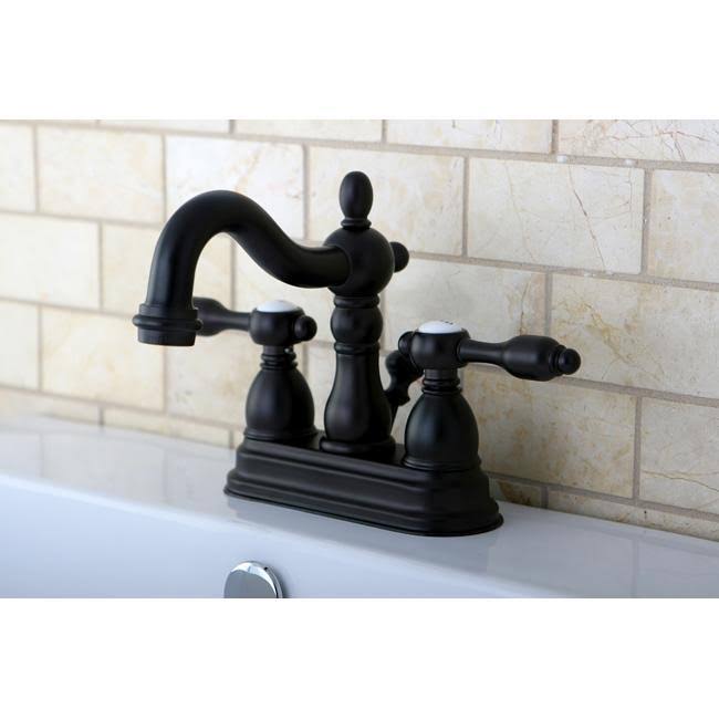 Polished Chrome Center Lavatory Faucet with Brass Pop-Up B6098