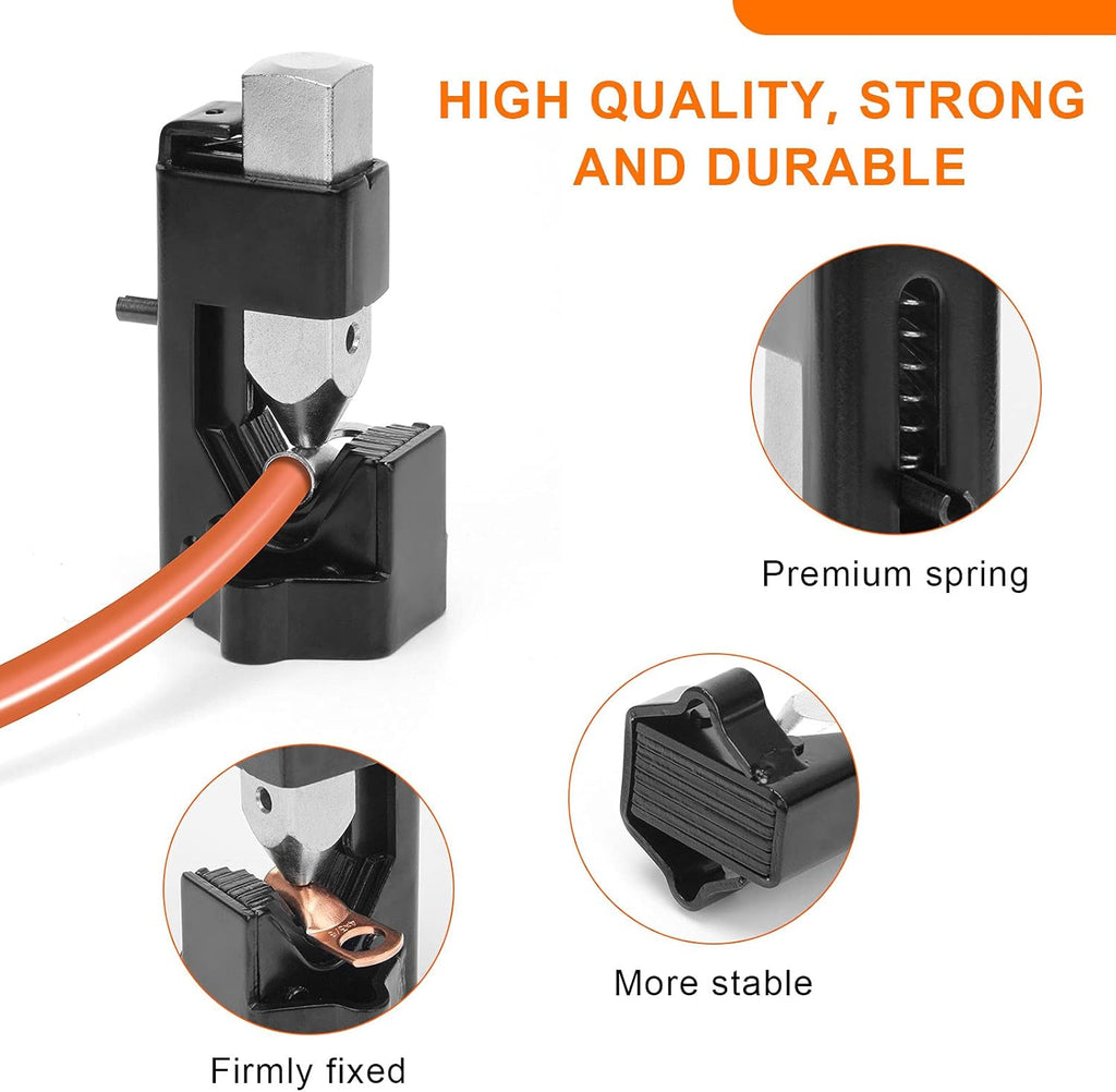 Hammer Crimping Tool for 8 to 4/0 AWG with 4Pcs Terminal Connector and 4Pcs Heat Shrink Tube O263