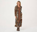 Women Regular Duster & Maxidress Set, Size Large, Wild Cat/Brown S10704