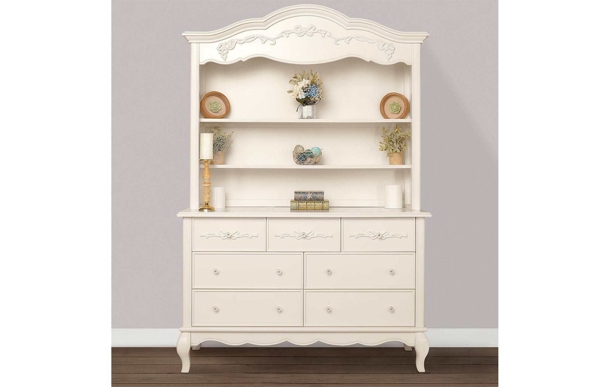 Ivory Lace Hutch Bookcase R68576