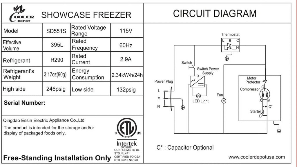 60 ins Popsicle Cabinet Freezer NSF with rack B9791