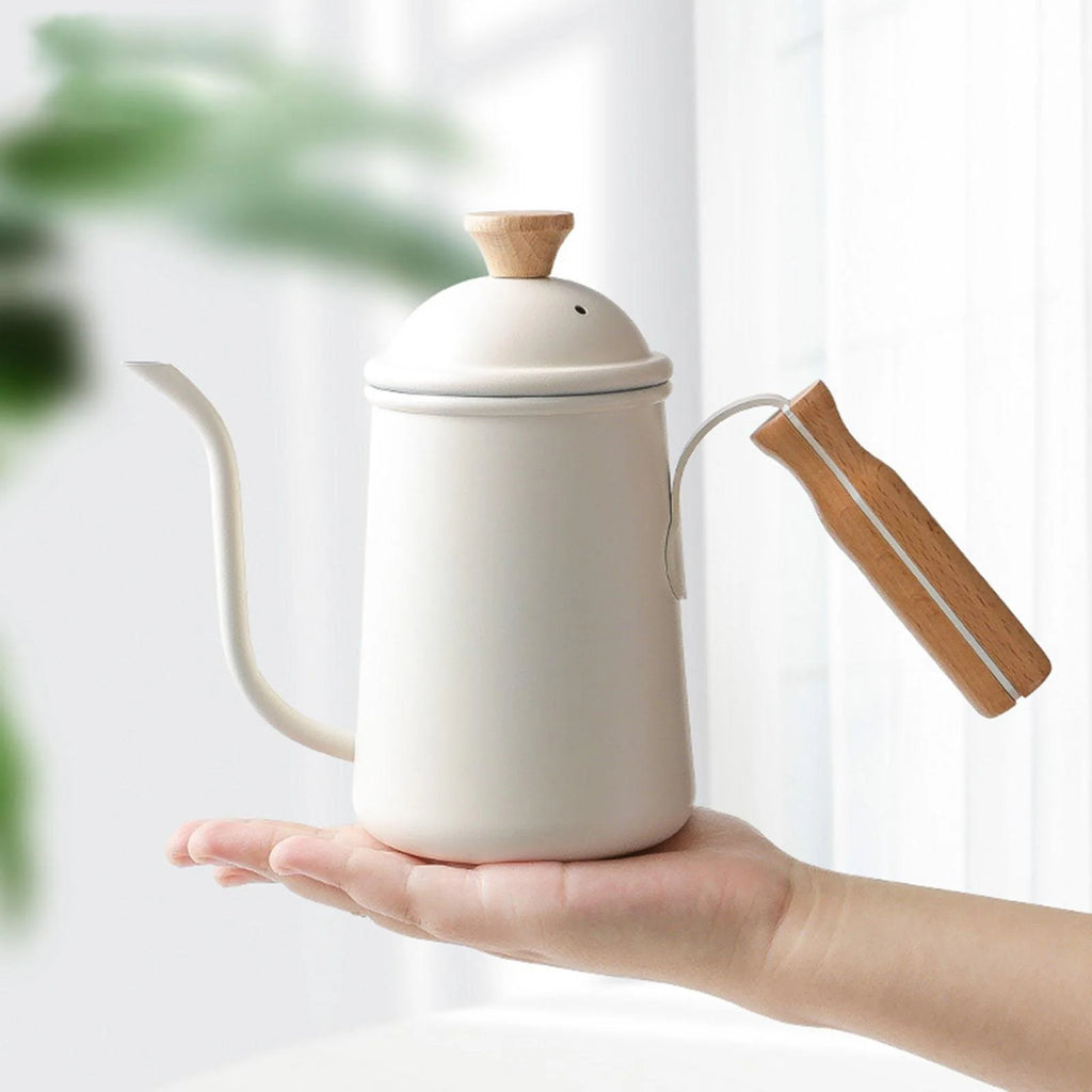 Beige Stainless Steel Gooseneck Coffee Kettle I21169