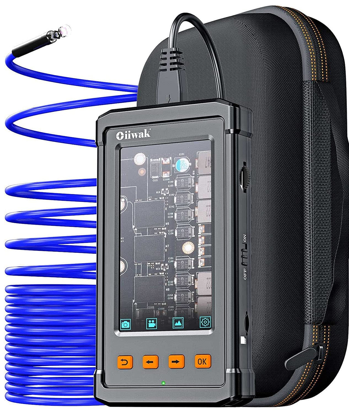 50FT 1080P HD 4.3inch LCD Screen Waterproof IP68 Endoscope Snake Camera with 6 LED Lights P653105