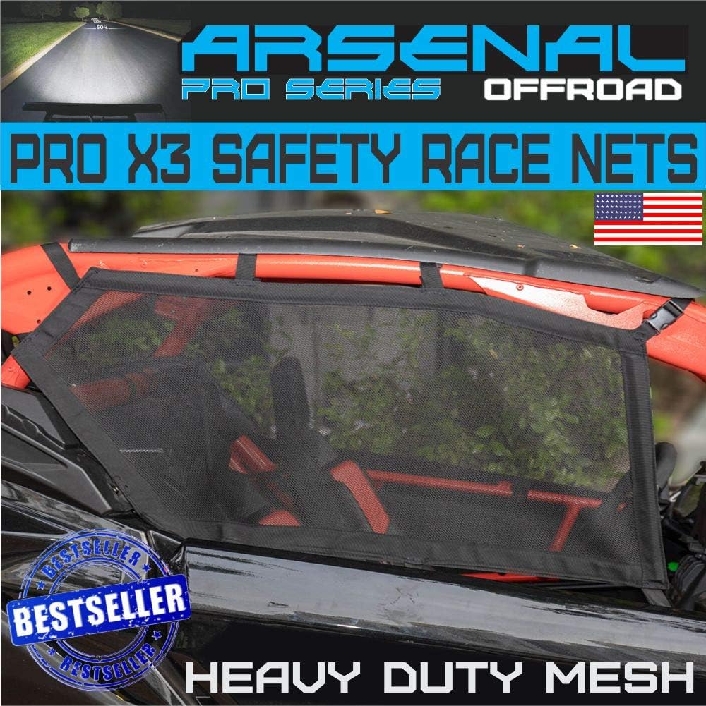 Window Safety Race Nets for Can Am Maverick X3 & X3 Max, Drive & Passenger Side (1 Pair) B519