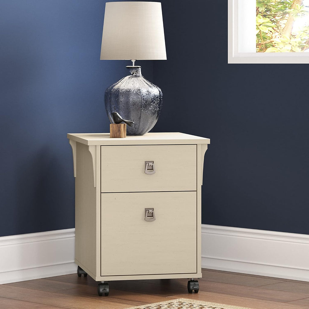 Antique White 2 Drawer Mobile File Cabinet X13447