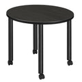 Beige Black Round Mobile Breakroom Table P89369
