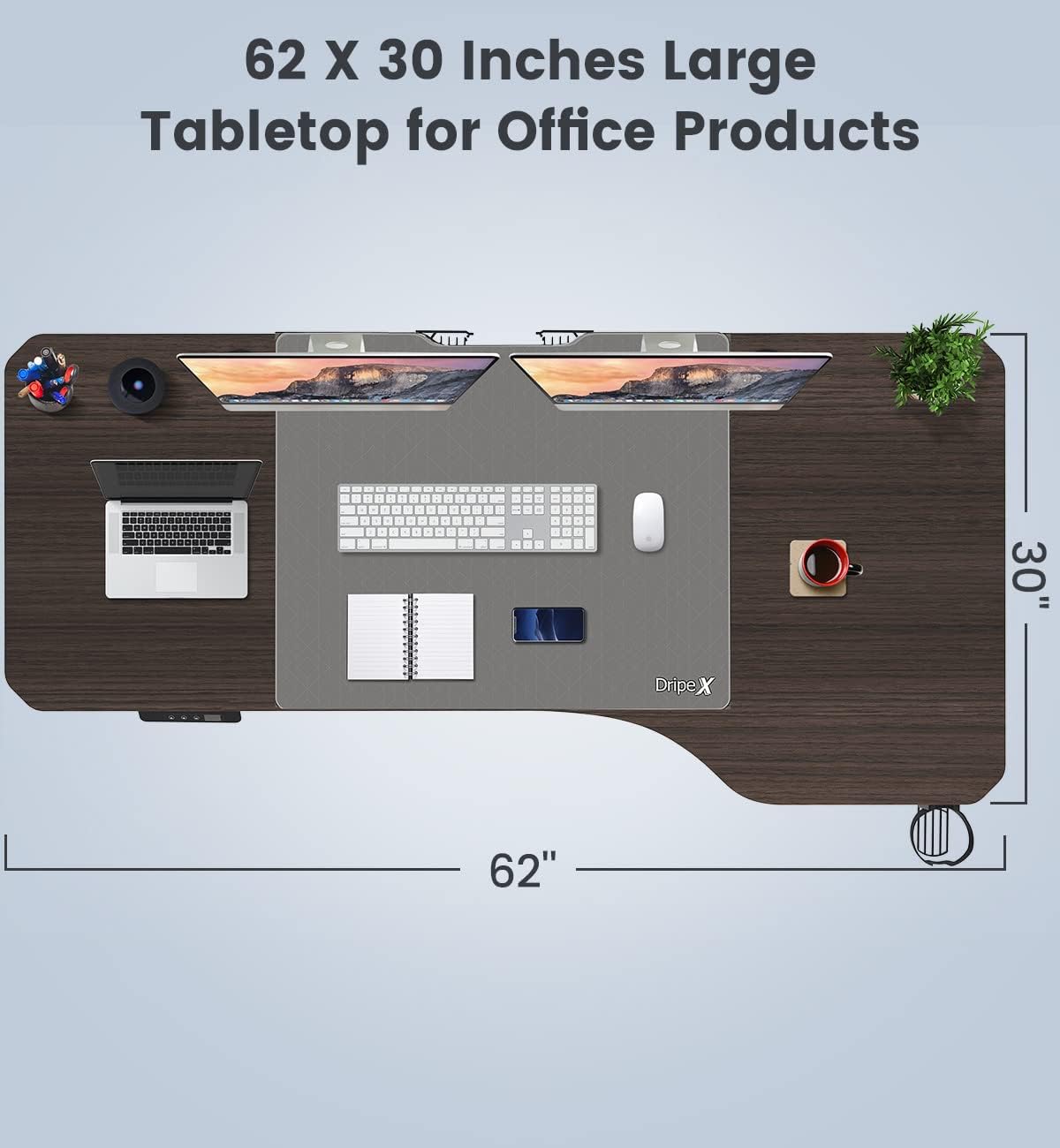 62x30 inch Electric Adjustable Standing Desk F89120