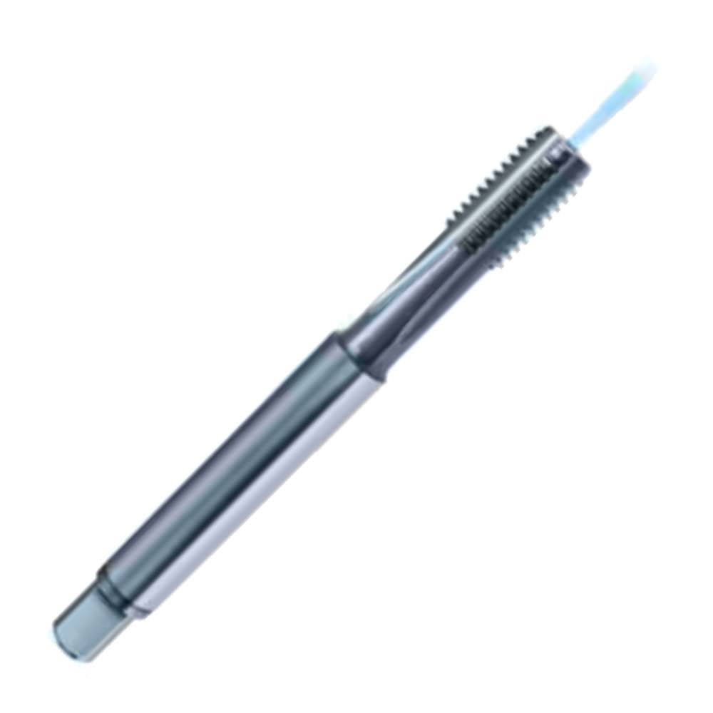 3/8-24 Carbide Tap, Straight Flute Semi-Bottoming, Bright Finish, Coolant Fed M1158