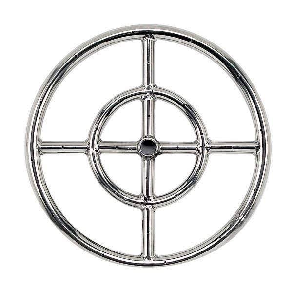 Round Stainless Steel Fire Pit Burner, Natural Gas B82392