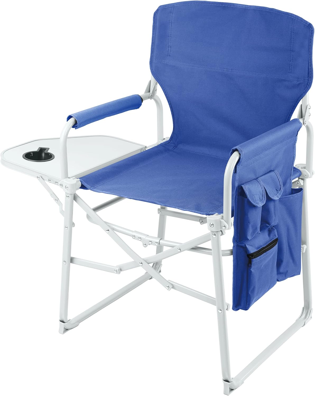 Steel Frame Director’s Chair with Attached Table Lightweight Folding Outdoor Chair C26523