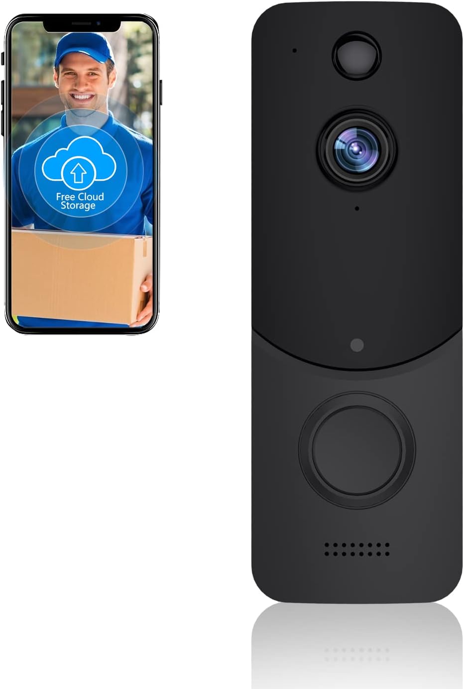 Wireless WiFi Video Doorbell Camera with 2-Way Audio, Night Vision, IP65 Waterproof L562