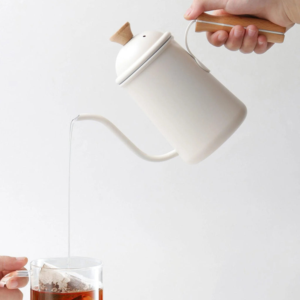 Beige Stainless Steel Gooseneck Coffee Kettle I21169
