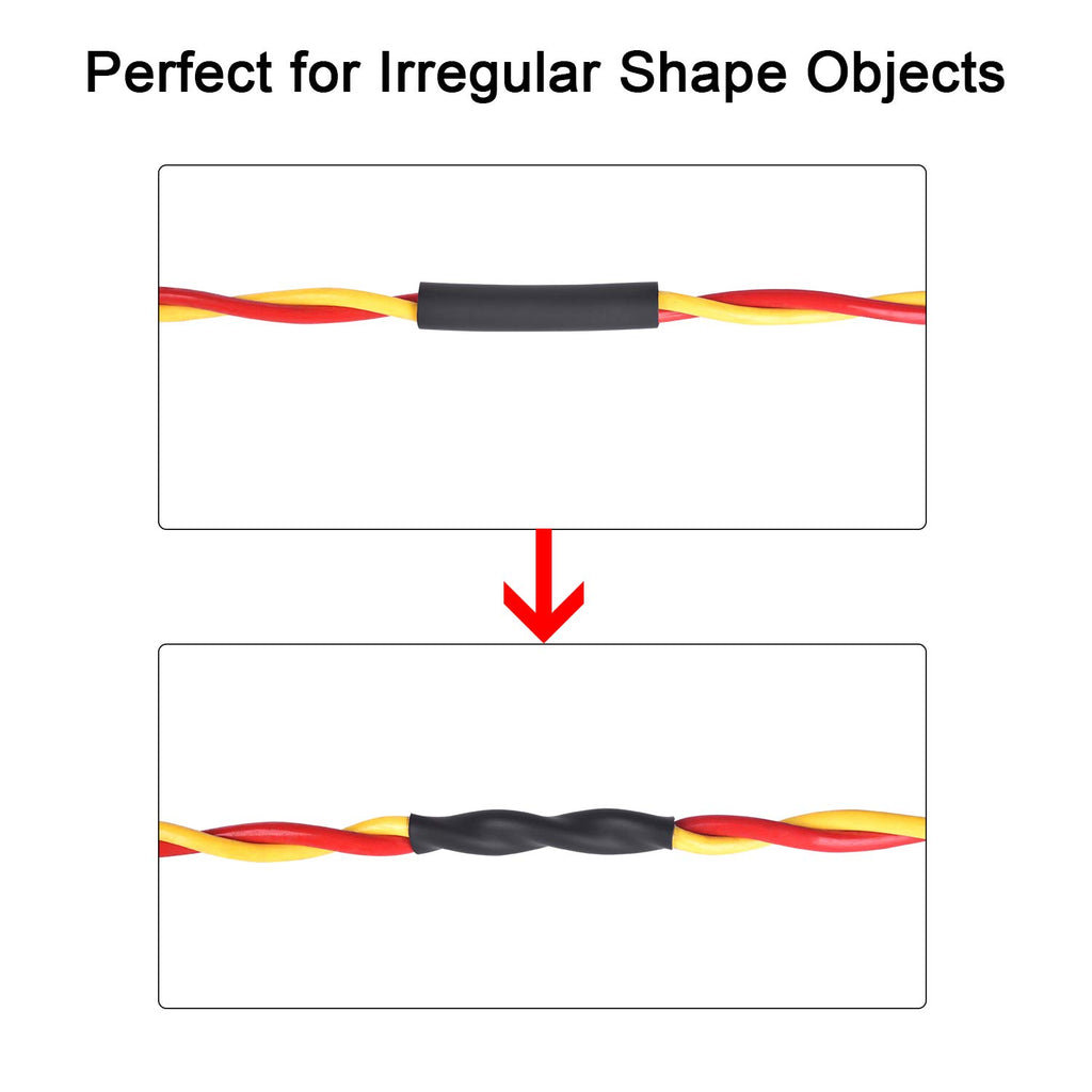 82 Ft 1/2 Inch 3:1 Waterproof Heat Shrink Tubing Black Pack of 2 O4213