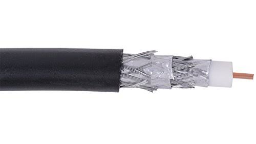 RG6 18AWG Quad Shielded Coaxial Cable, Black, 1000 ft S462223