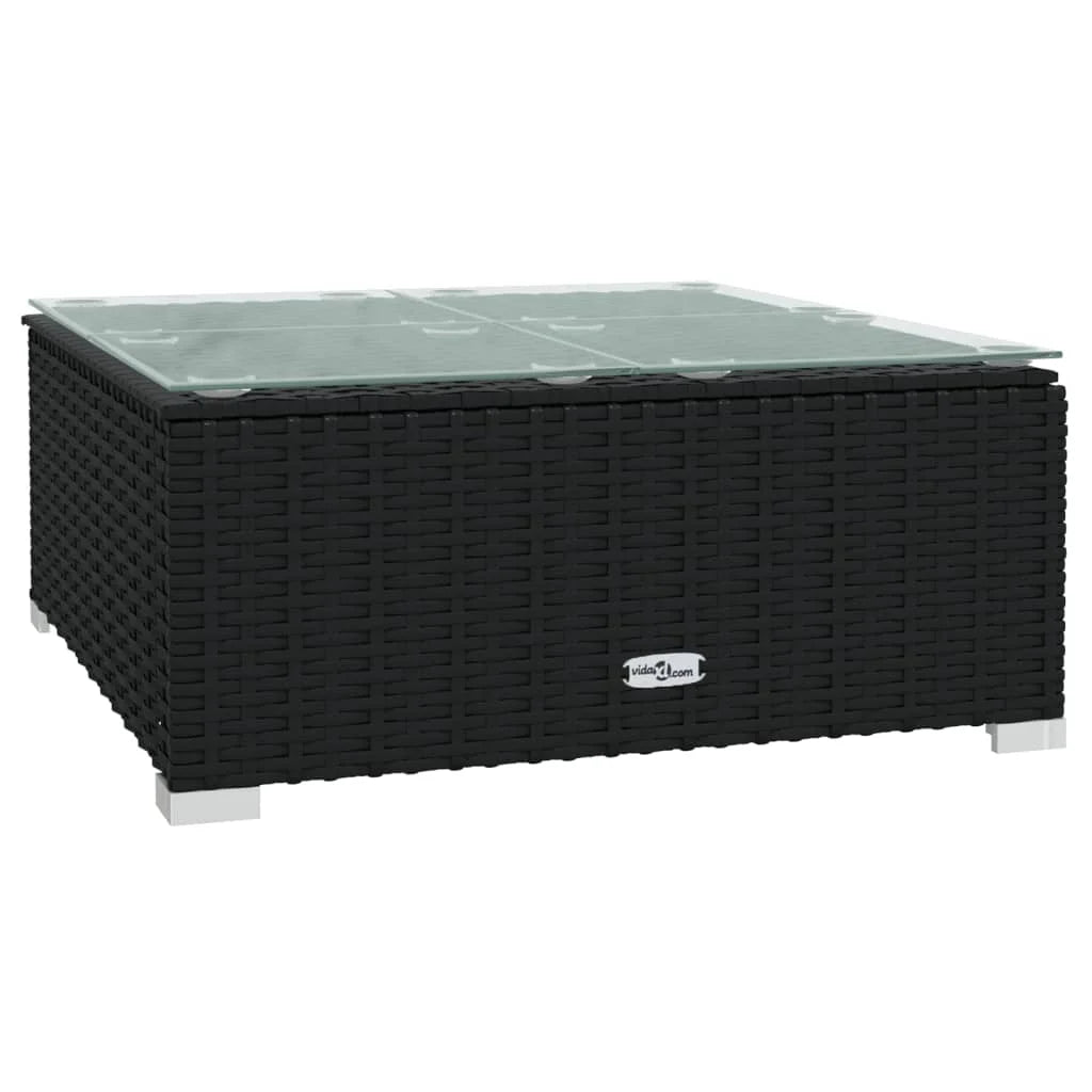 9 Piece Patio Set with Cushions Poly Rattan Black S488