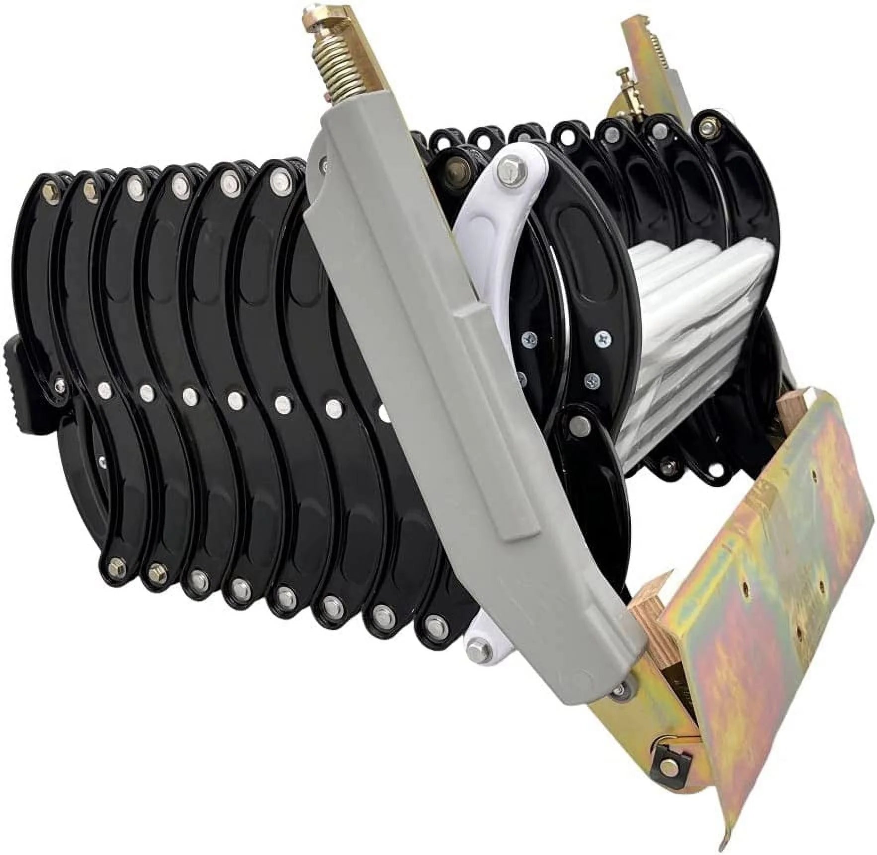 Black Wall Mounted Telescopic Folding Ladder A674306