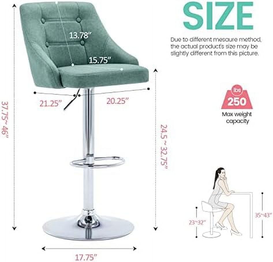 Swivel Fabric Tufted Barstool with Back G234