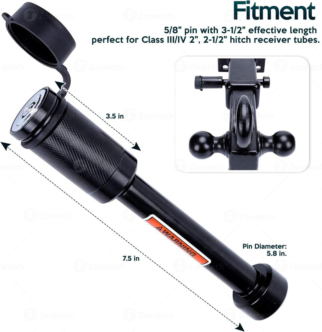 5/8 Pin Trailer Hitch Receiver Lock with Rubber Cap S61281