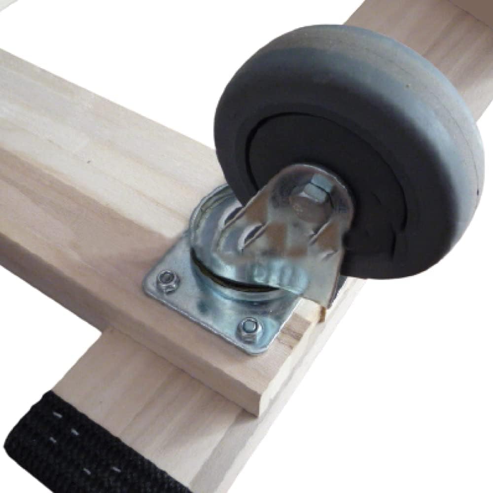 Heavy Duty American Oak Furniture Dolly 4 Wheels with Full Length Rubber Tread Dual Rail 18 X 30 with 4 Inch CASTERS T1052